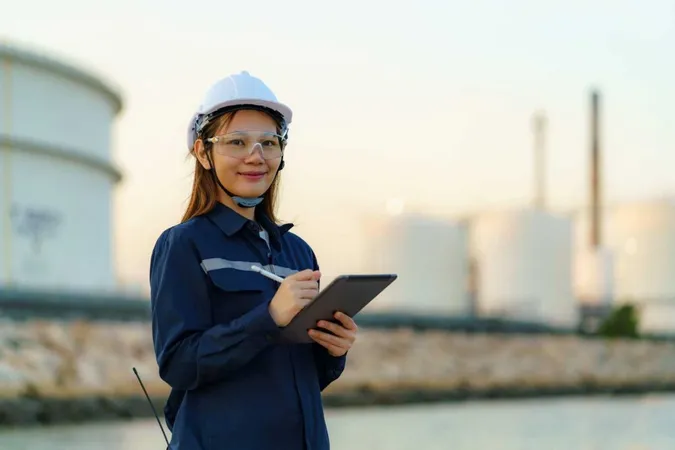 Asian Engineer Woman Are Checking Maintenance Oil Refinery Factory Evening Via Digital Tablets X - Society of Petroleum Engineers Certification study guide