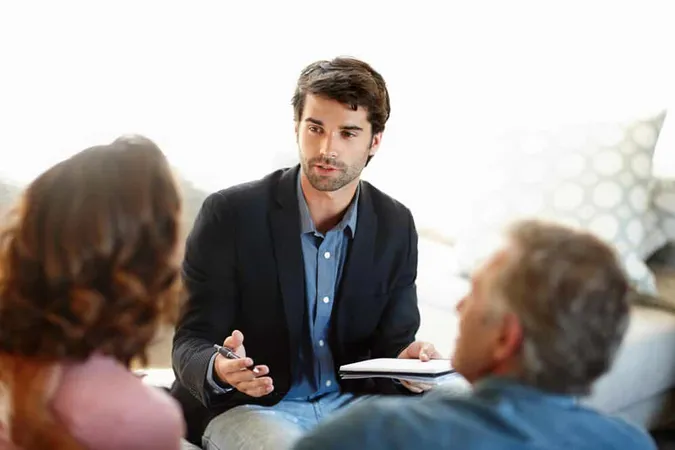 Documents Consultant Couple With Broker Advice Investment Planning Retirement Fund Budget Group Man With Woman Accounting Mortgage With Paperwork Insuran - Texas Counselor Certification study guide