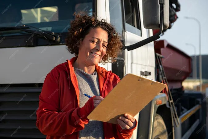Professional Female Driver With Van Wagon Car 23 - Transportation Risk and Insurance Professional study guide