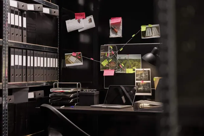 Private Detective Empty Workplace With Crime Case Evidences Board Hanging Desk Police Investigator Office Surrounded With Murder Scene Photos Clues Night Time X - Workplace Investigations Certification study guide