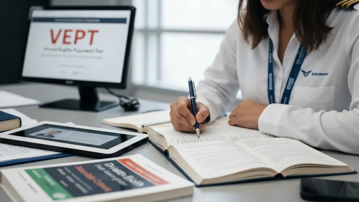Aviation English preparation — VEPT practice test strategies for airline cabin crew and ground staff